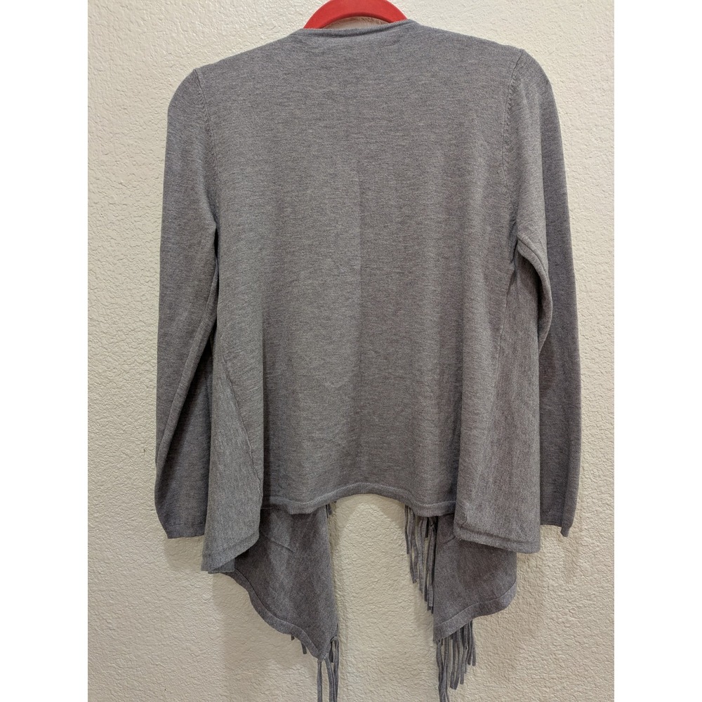 Vila Milano Womens Open Front Cardigan S Fringe Gray Pockets Soft Light Layer - Picture 5 of 8